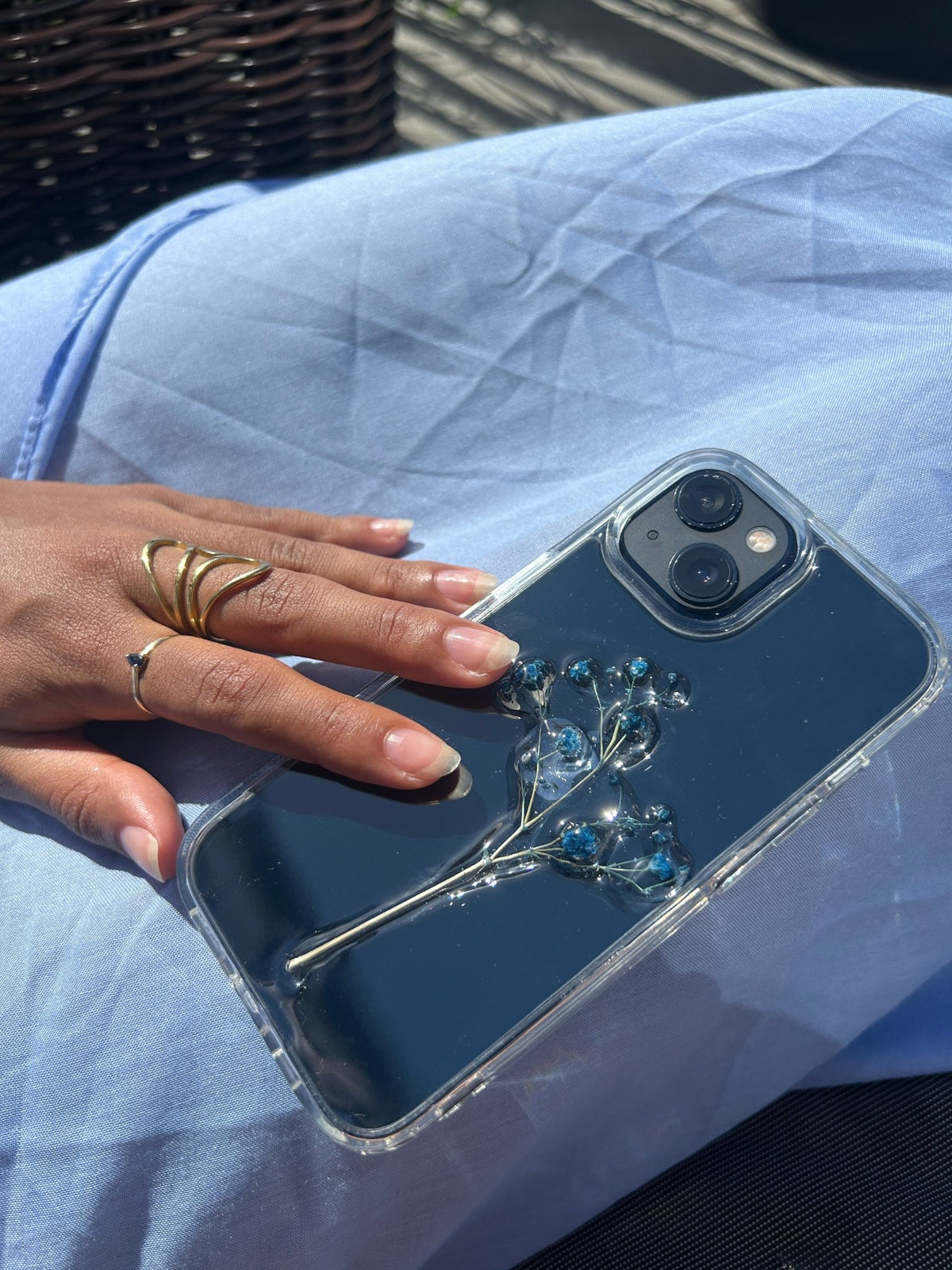 Midnight Bloom — Tourmaline Blue Case Samsung - Nacre Studio